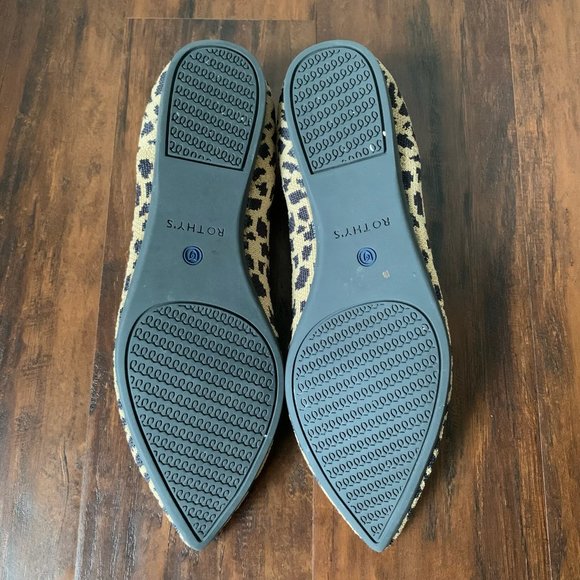ROTHY'S Pointed Toe Leopard Print Comfort Ballet Flats Authentic - Picture 11 of 11